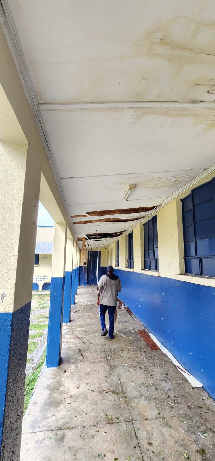 Water damage in Simms Building